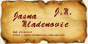 Jasna Mladenović vizit kartica